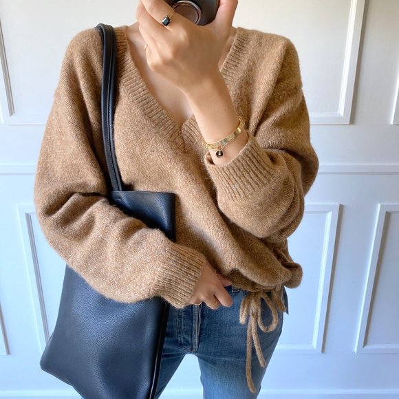 The Ava Genuine Leather Tote - Black - Picture 8 of 14